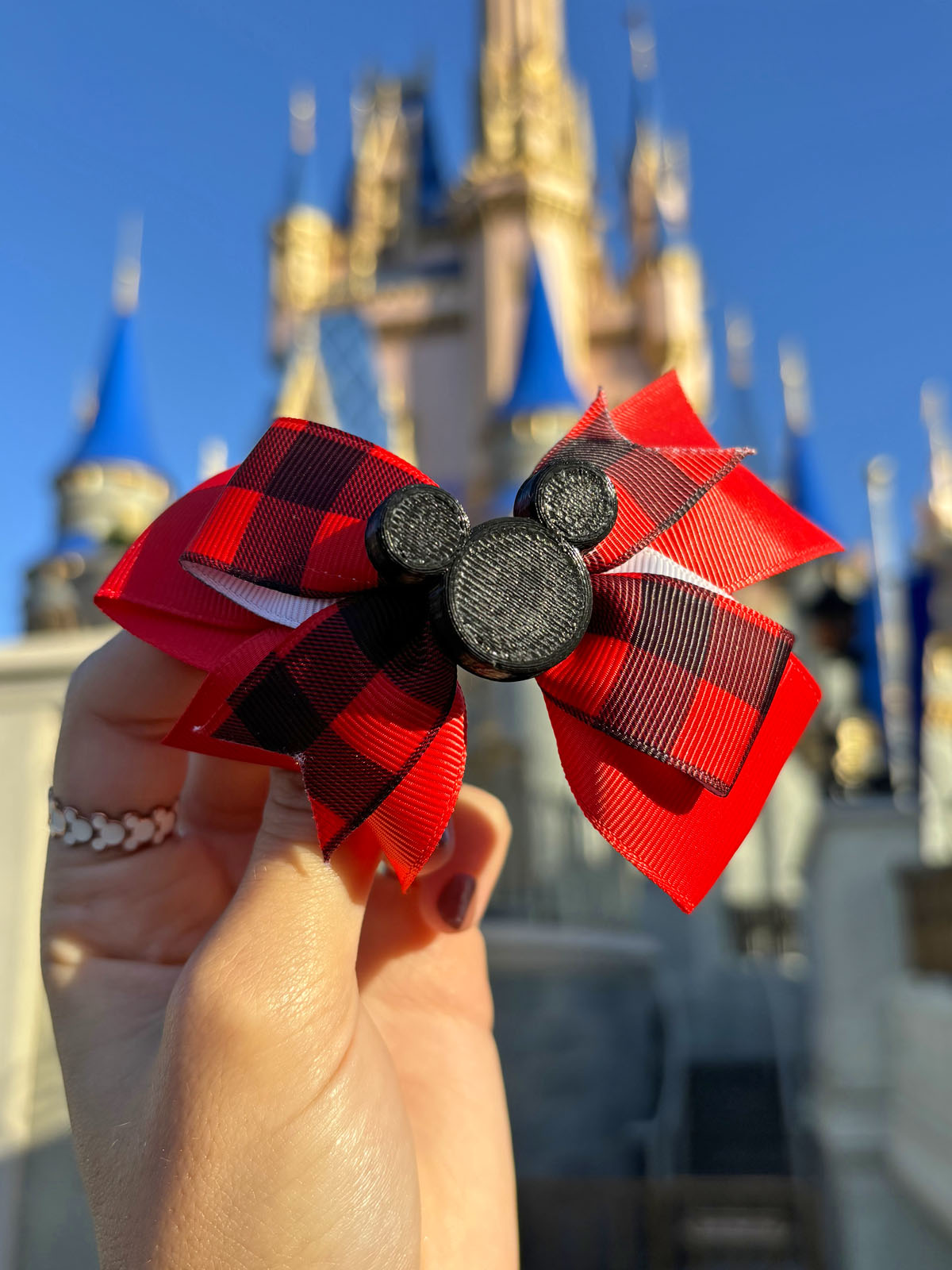 Do As Dreamers Do Buffalo Plaid Mini Hair Bow - Clearance