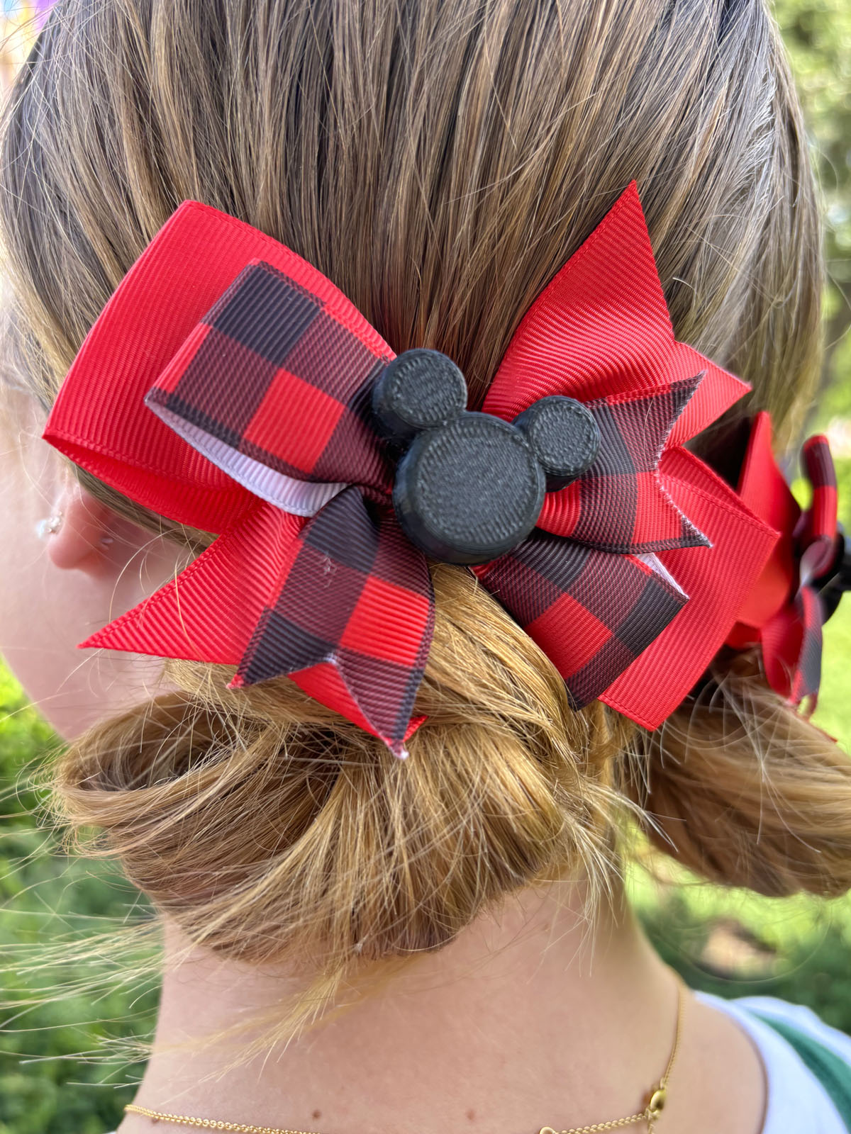 Do As Dreamers Do Buffalo Plaid Mini Hair Bow - Clearance