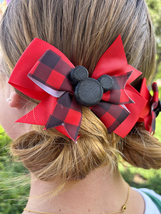 Do As Dreamers Do Buffalo Plaid Mini Hair Bow - Clearance