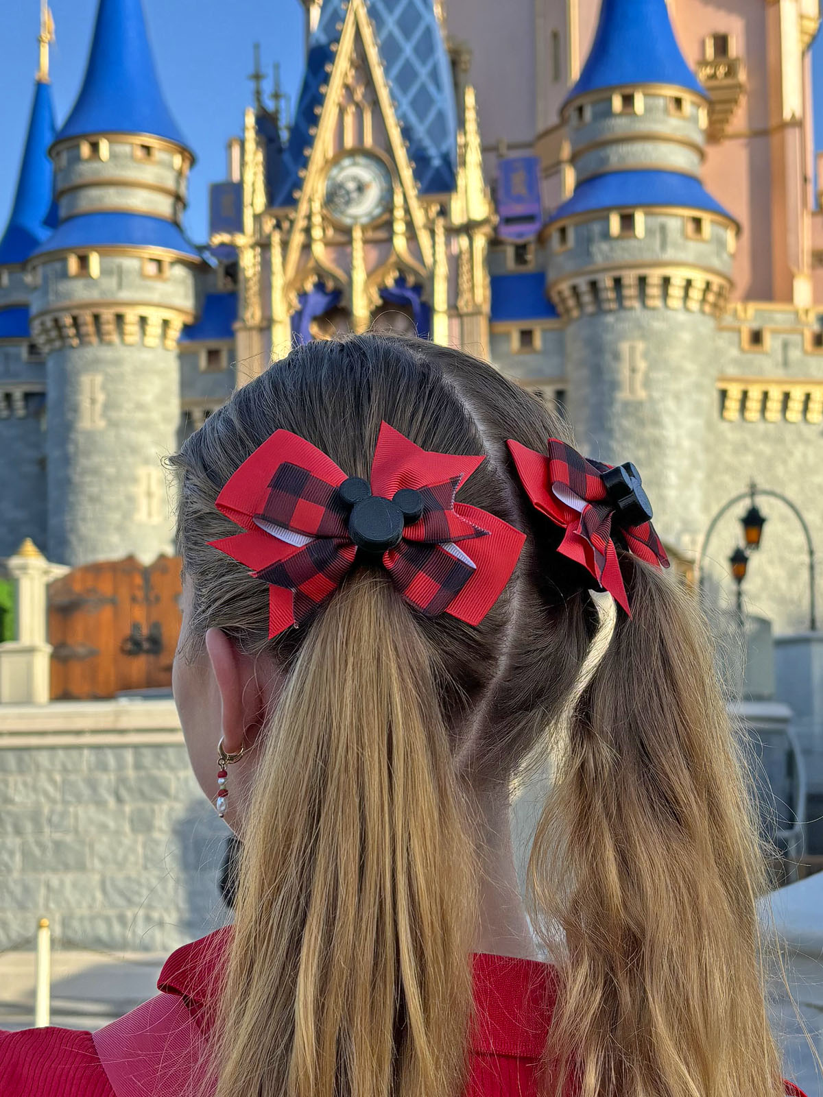 Do As Dreamers Do Buffalo Plaid Mini Hair Bow - Clearance