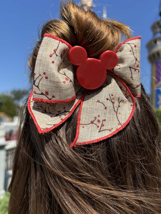 Do As Dreamers Do Burlap Berries Hair Bow