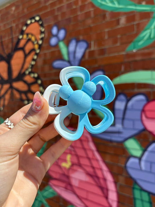 Do As Dreamers Do Blue Gradient Tropical Flower Clip