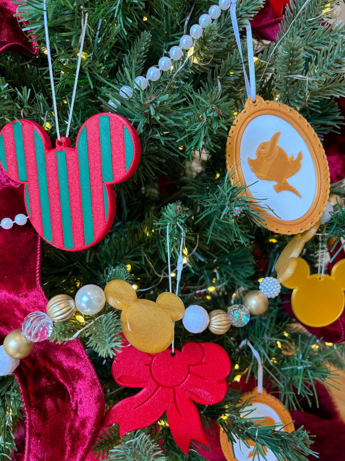 Vintage Christmas Pattern Ornaments