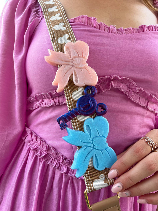 Pink Bow or Blue Bow Belt and Bag Charm