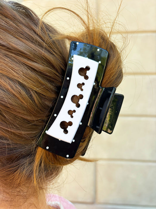 Black Polka Dot Claw Clip
