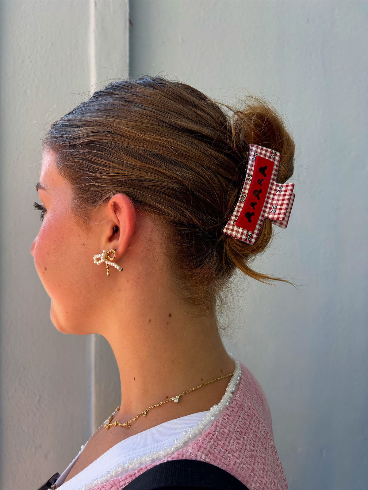Red Gingham Claw Clip