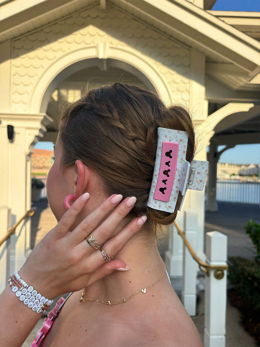Pink Ditsy Floral Claw Clip