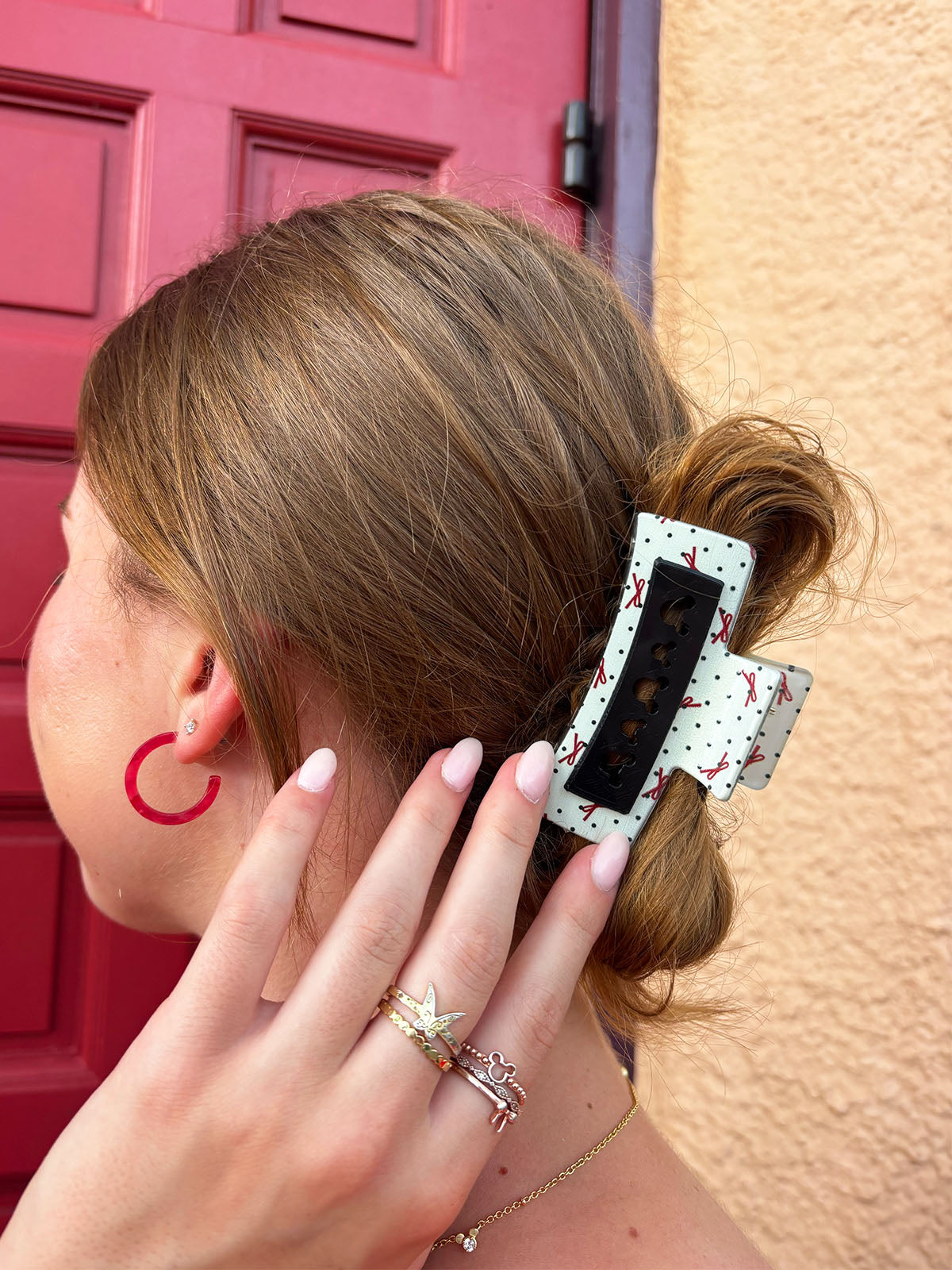 Polka Dots & Bows Claw Clip