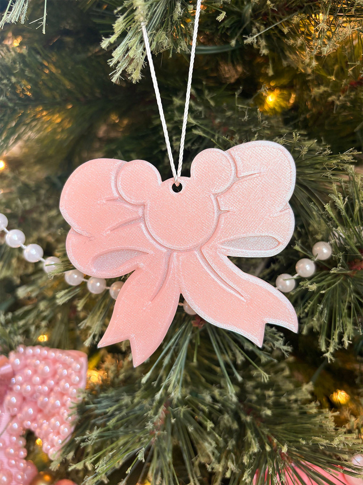 Pink Bow Ornaments