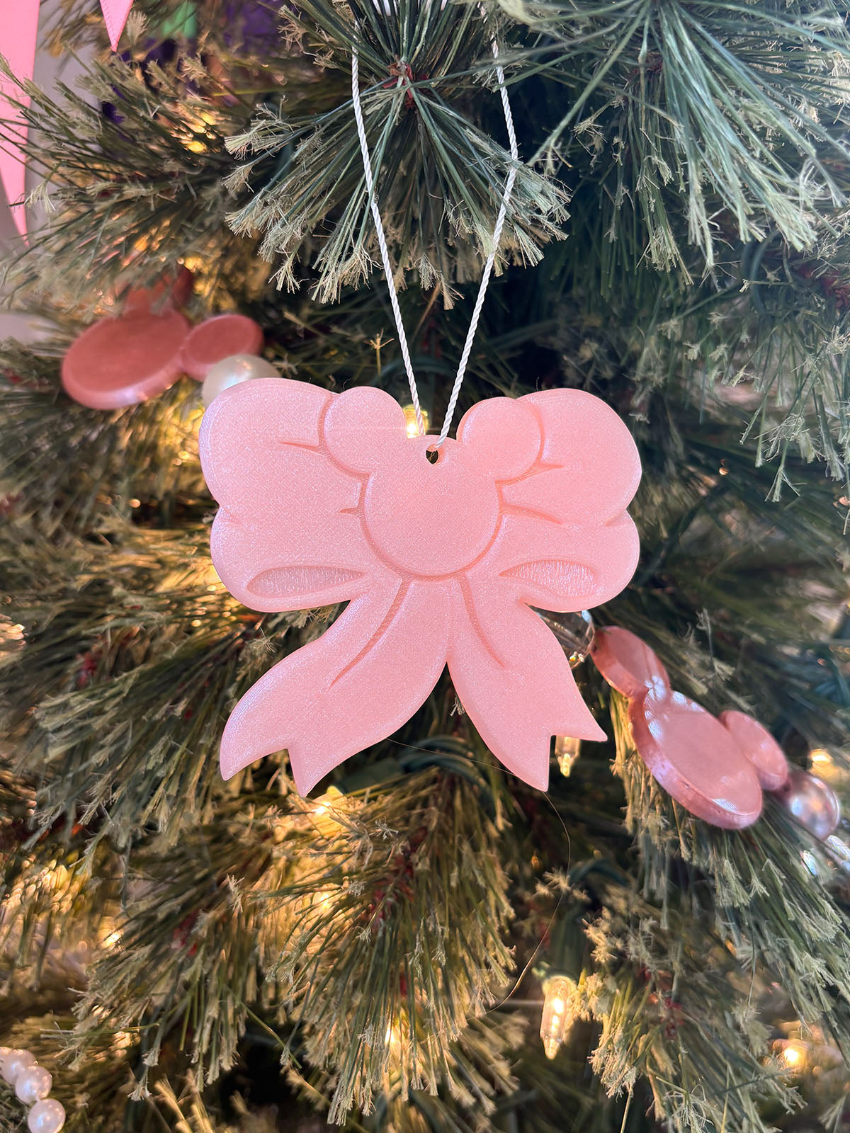 Pink Bow Ornaments