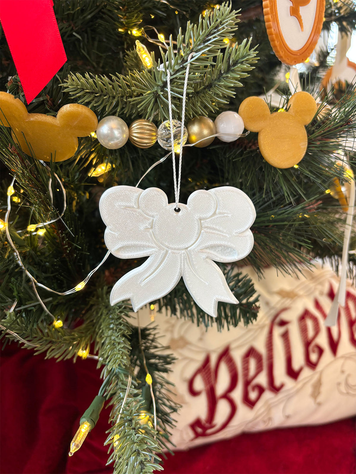 White Bow Ornaments