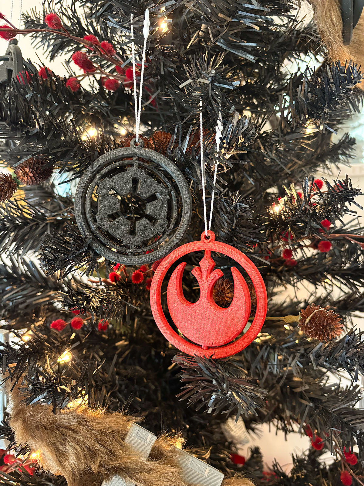 Spinning Rebel and Empire Ornaments