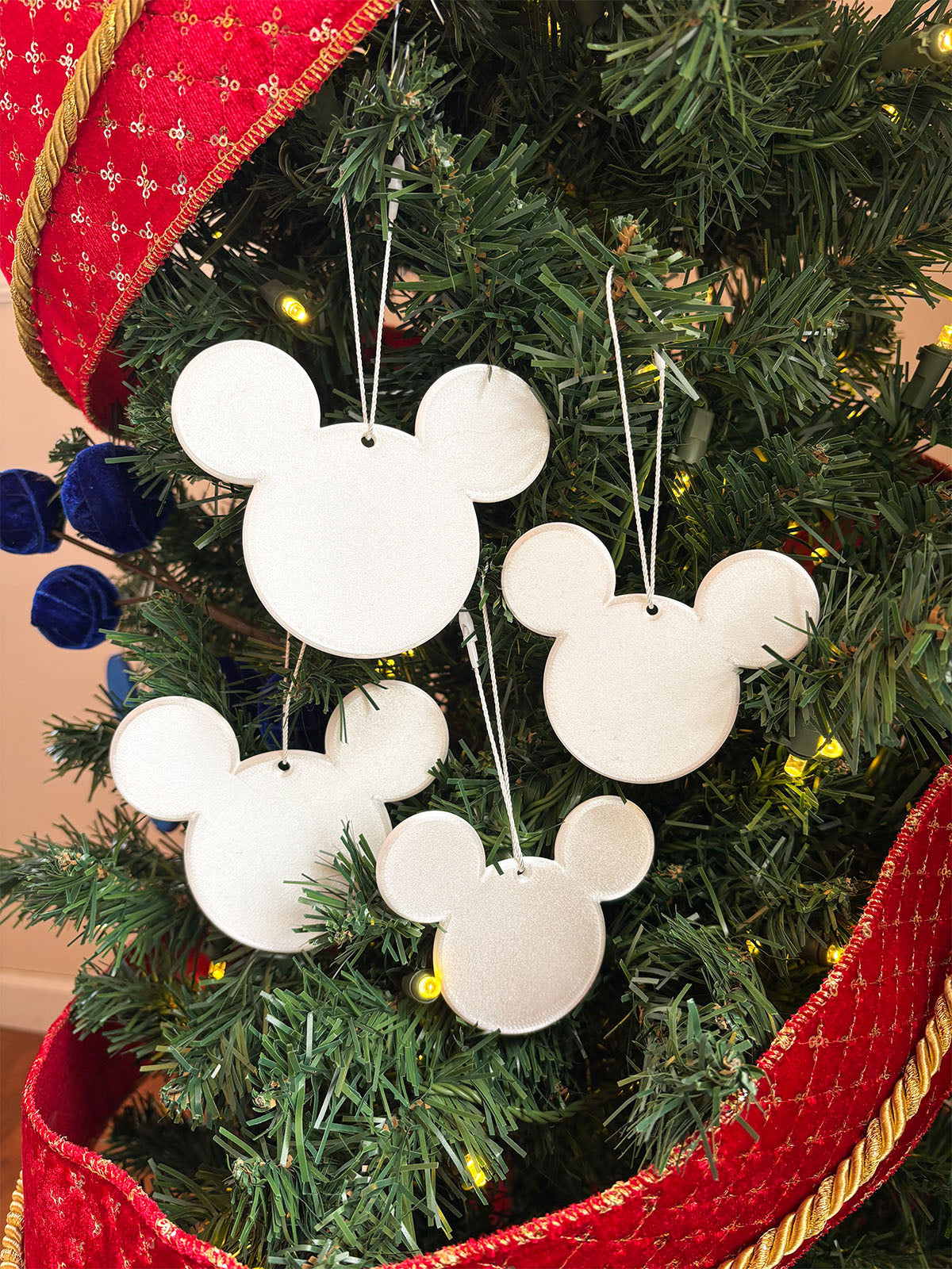 Set of 4 Mouse Ornaments