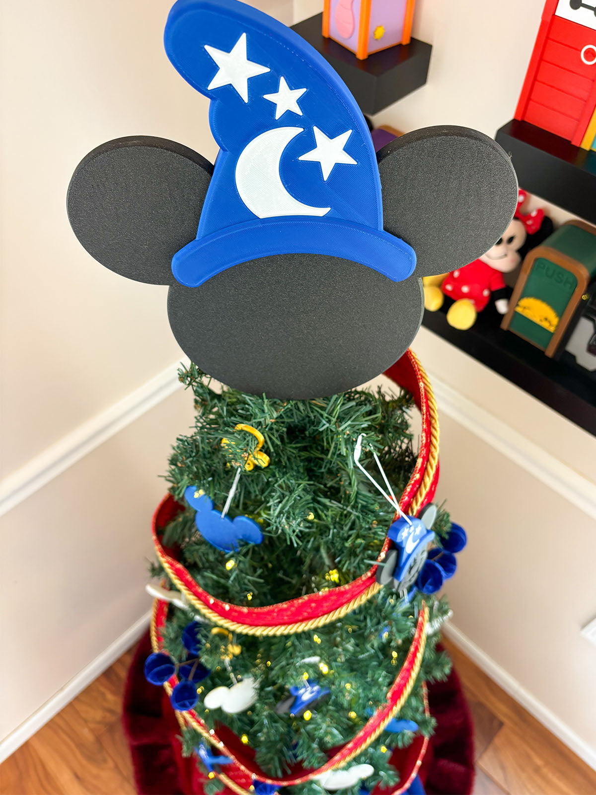 Classic Mouse Christmas Tree Topper with optional hat/bow