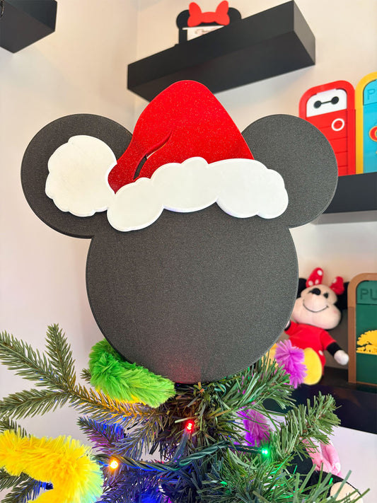 Classic Mouse Christmas Tree Topper with optional hat/bow