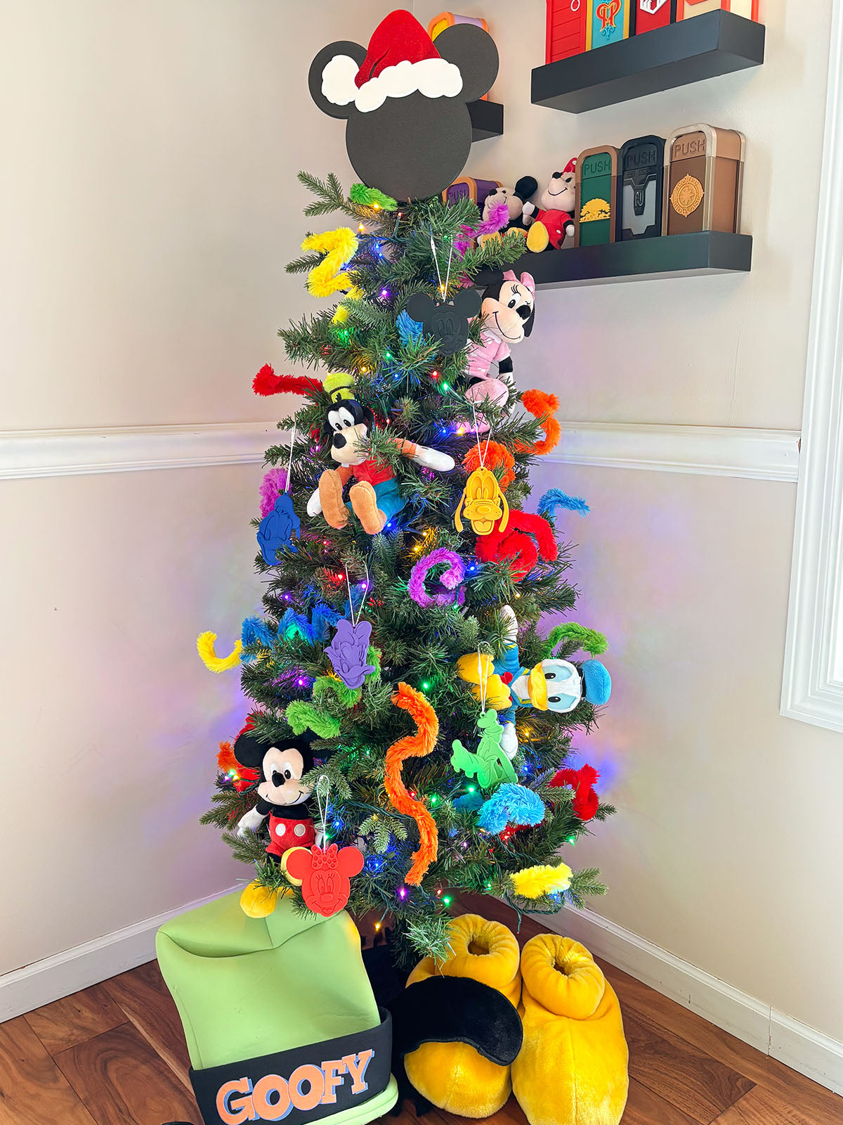 Classic Mouse Christmas Tree Topper with optional hat/bow