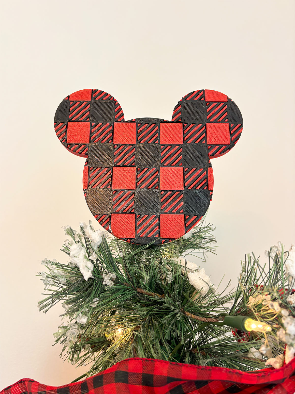 Buffalo Plaid Christmas Tree Topper