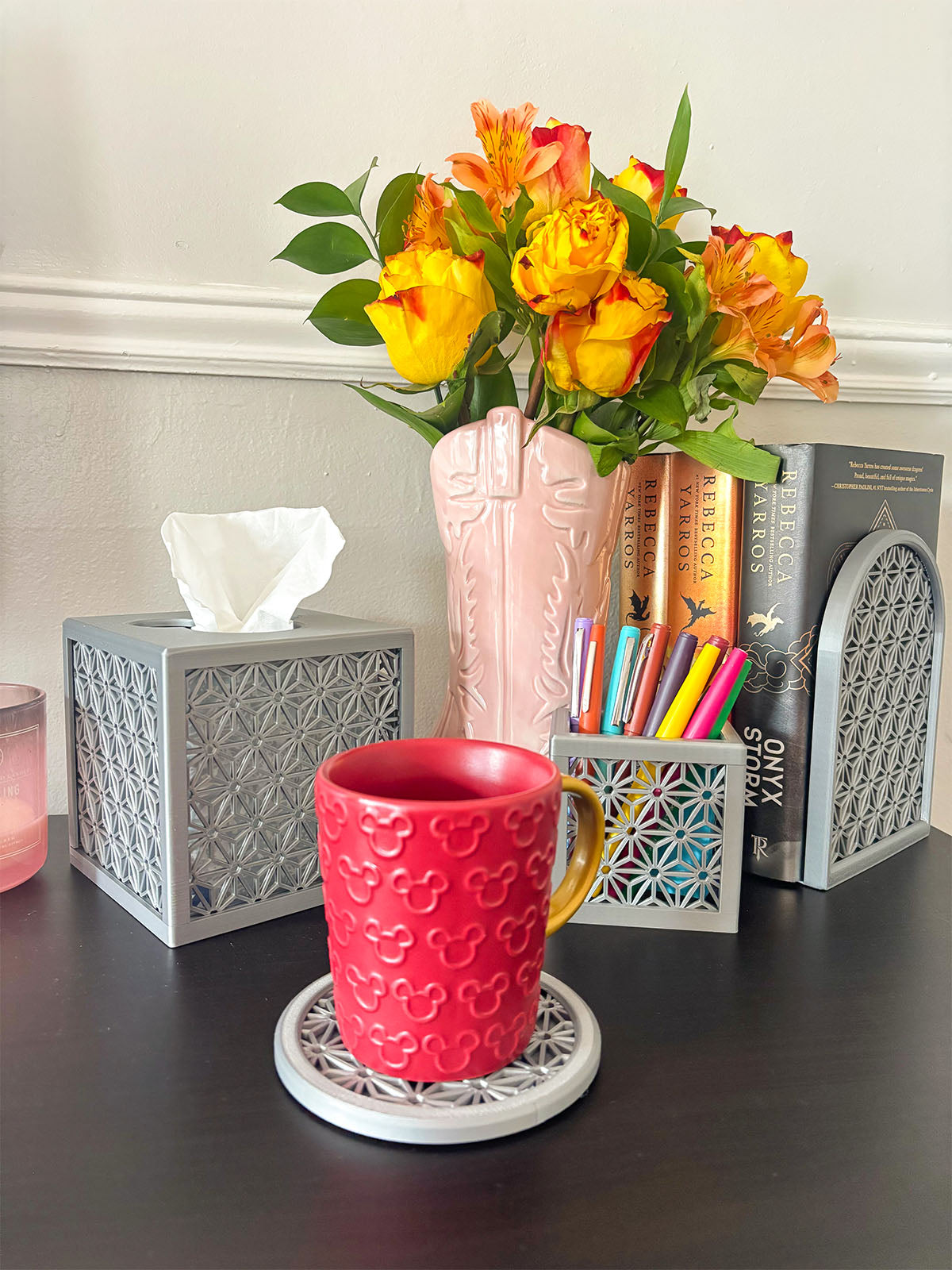 Spaceship Earth Rattan Tissue Box Cover