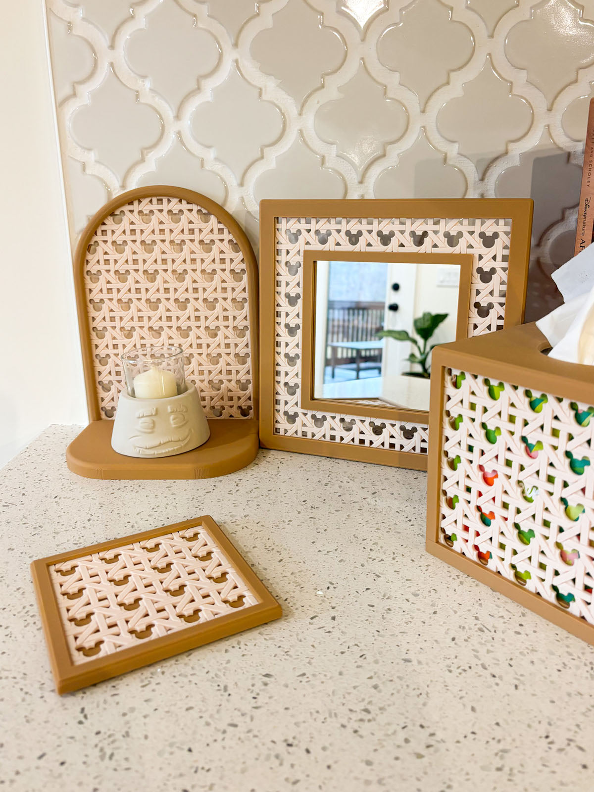 Brown Mouse Rattan Shelf