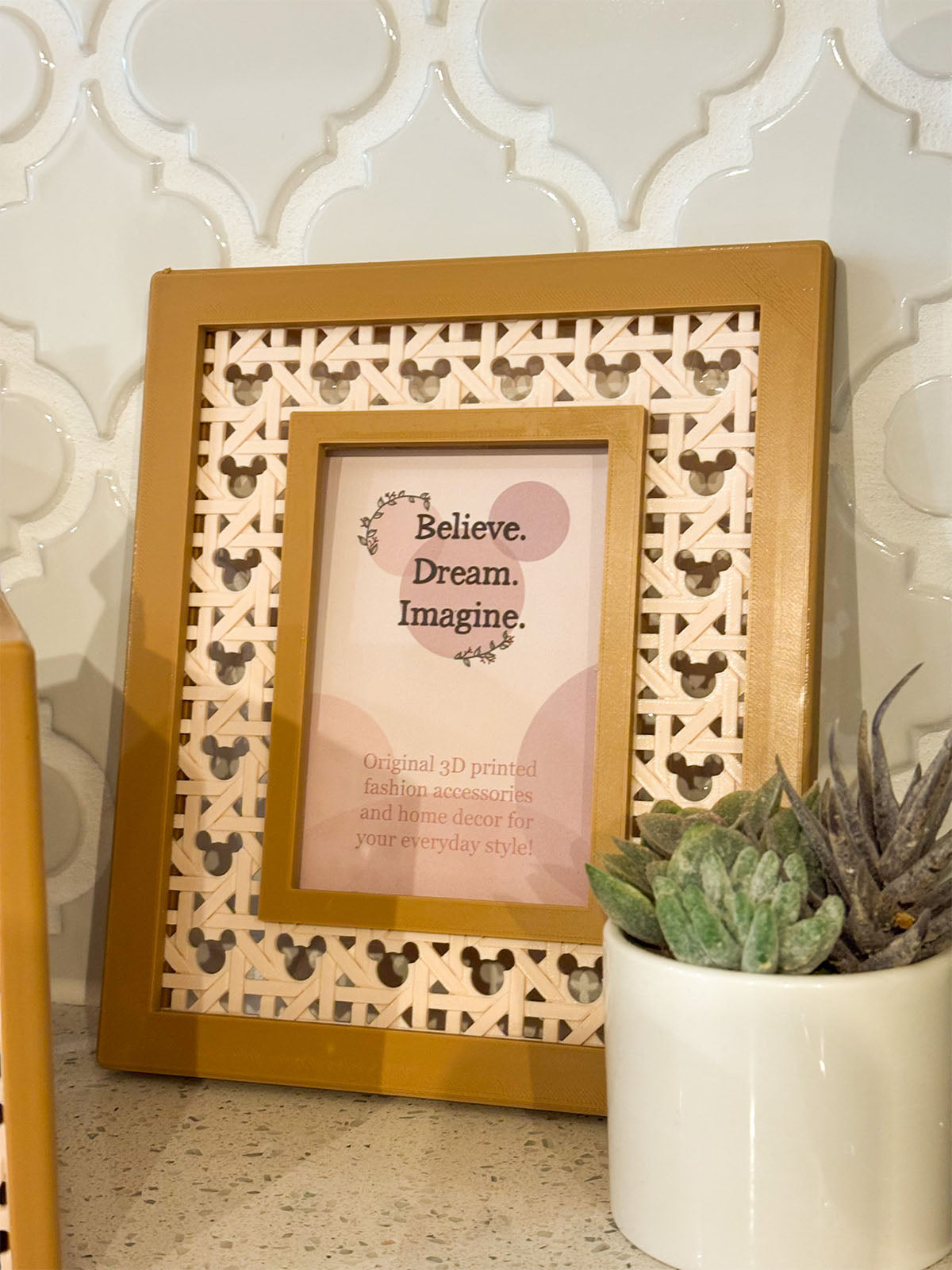 Brown Mouse Rattan Picture Frame
