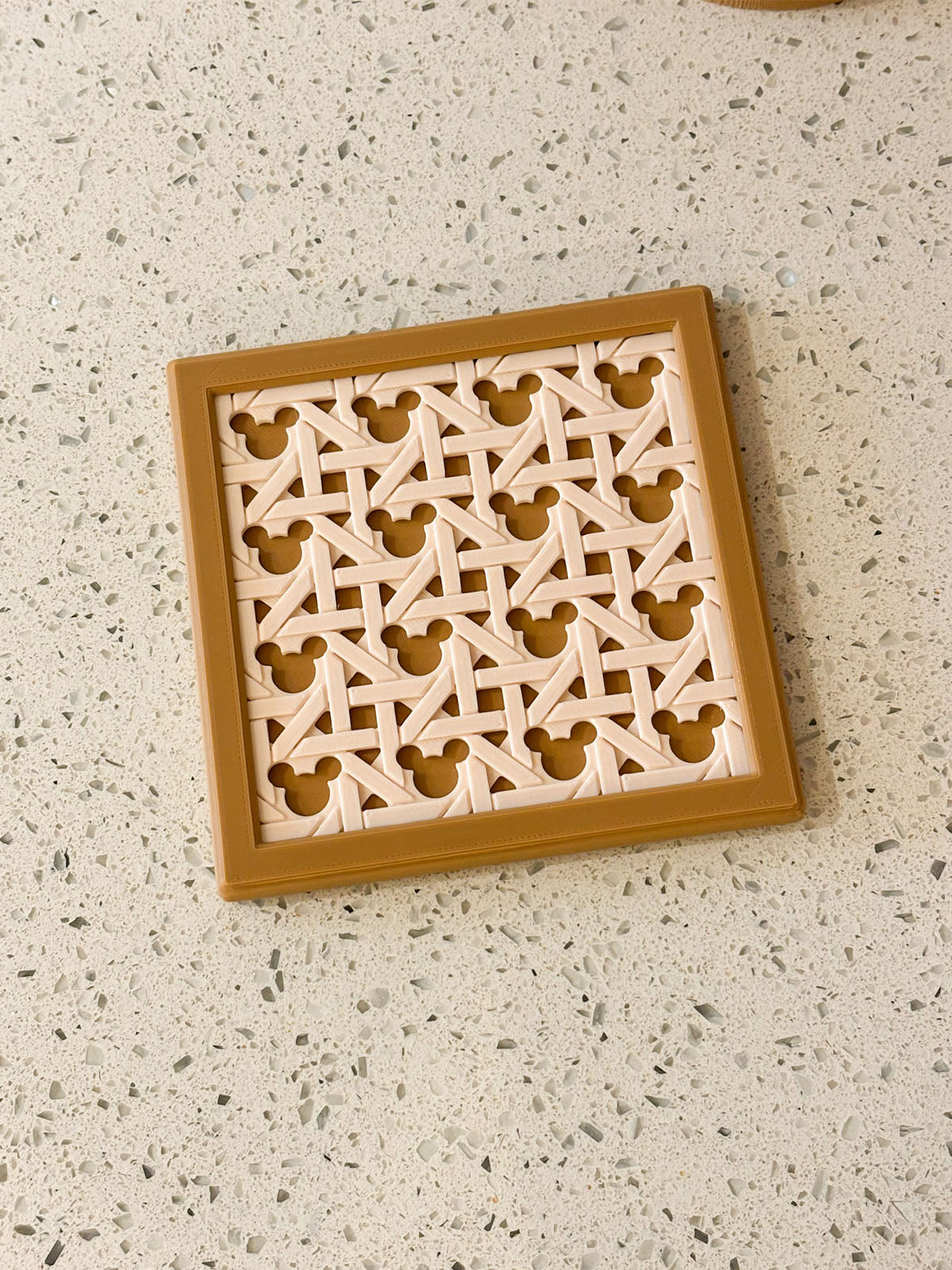 Brown Mouse Rattan Coaster