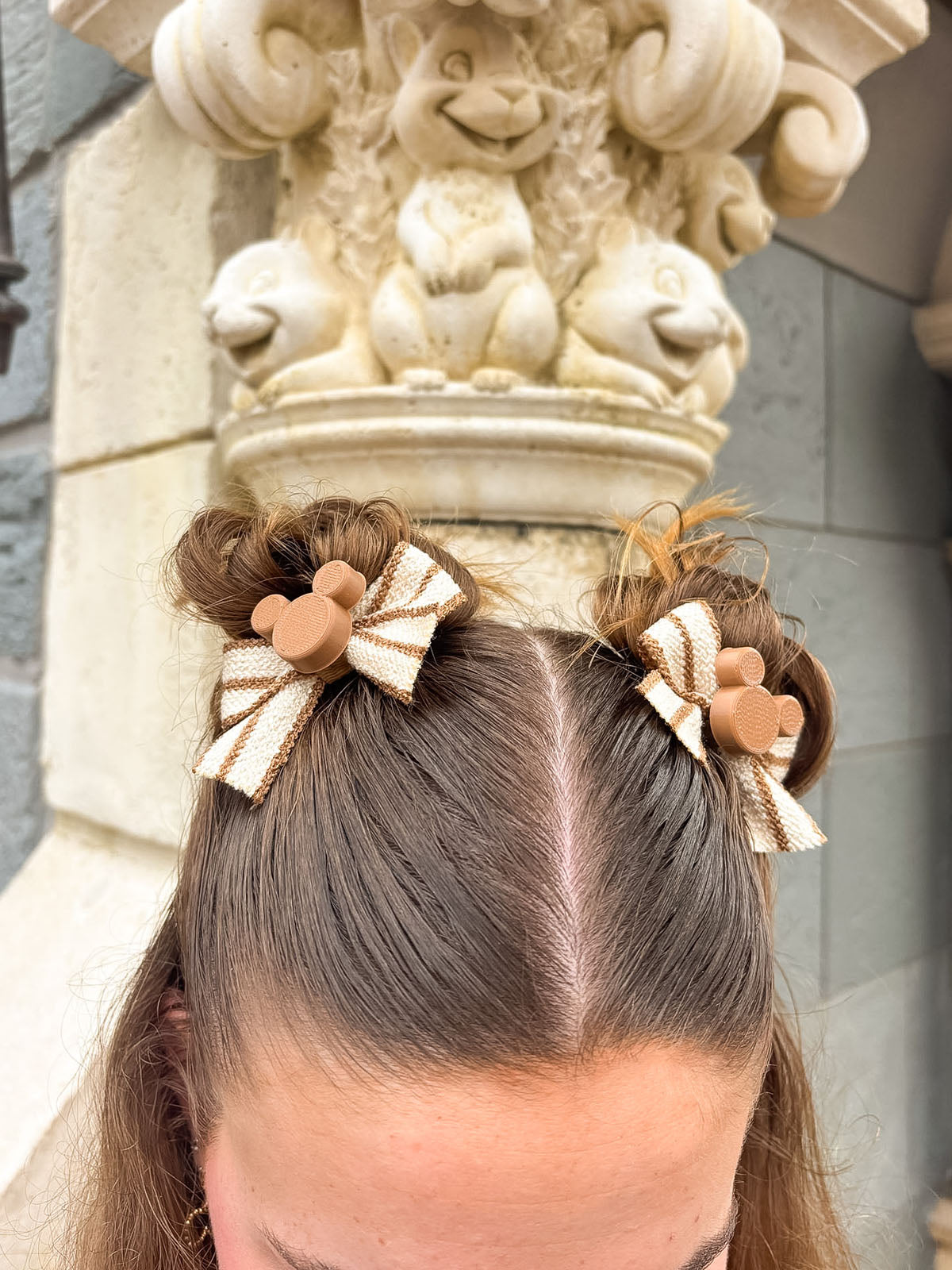 Pair of Neutral Knit Mini Bow