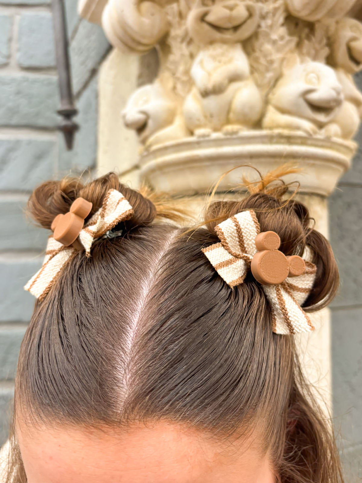 Pair of Neutral Knit Mini Bow