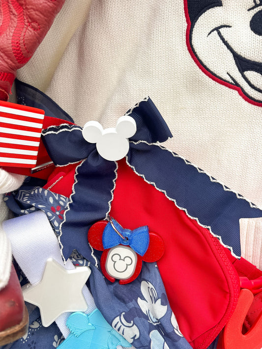 Navy Scalloped Bow