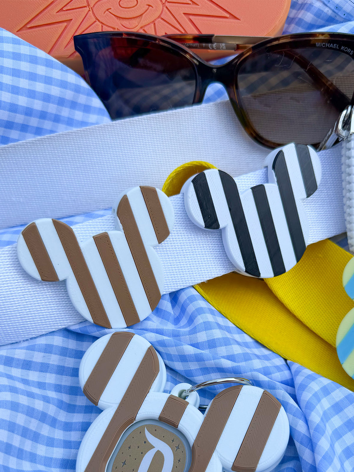 Striped Mouse Belt and Bag Charms