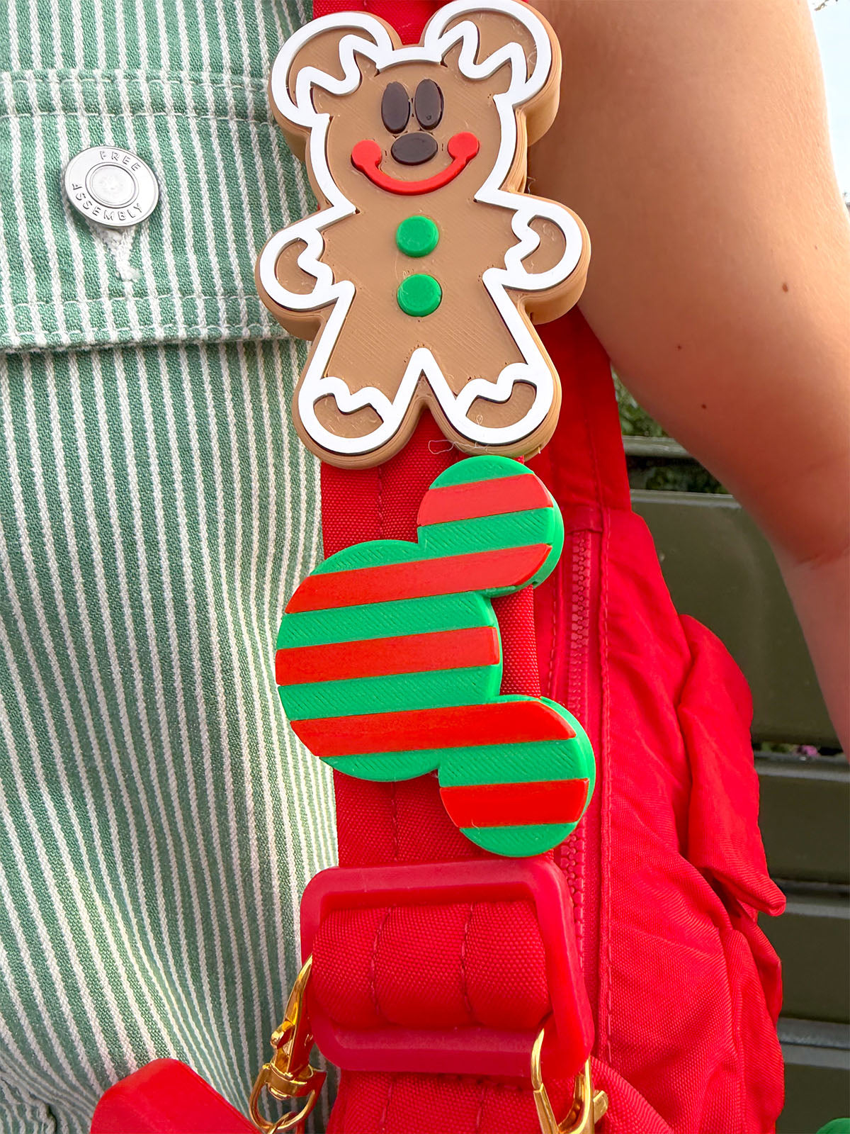 Seasonal Striped Belt and Bag Charm