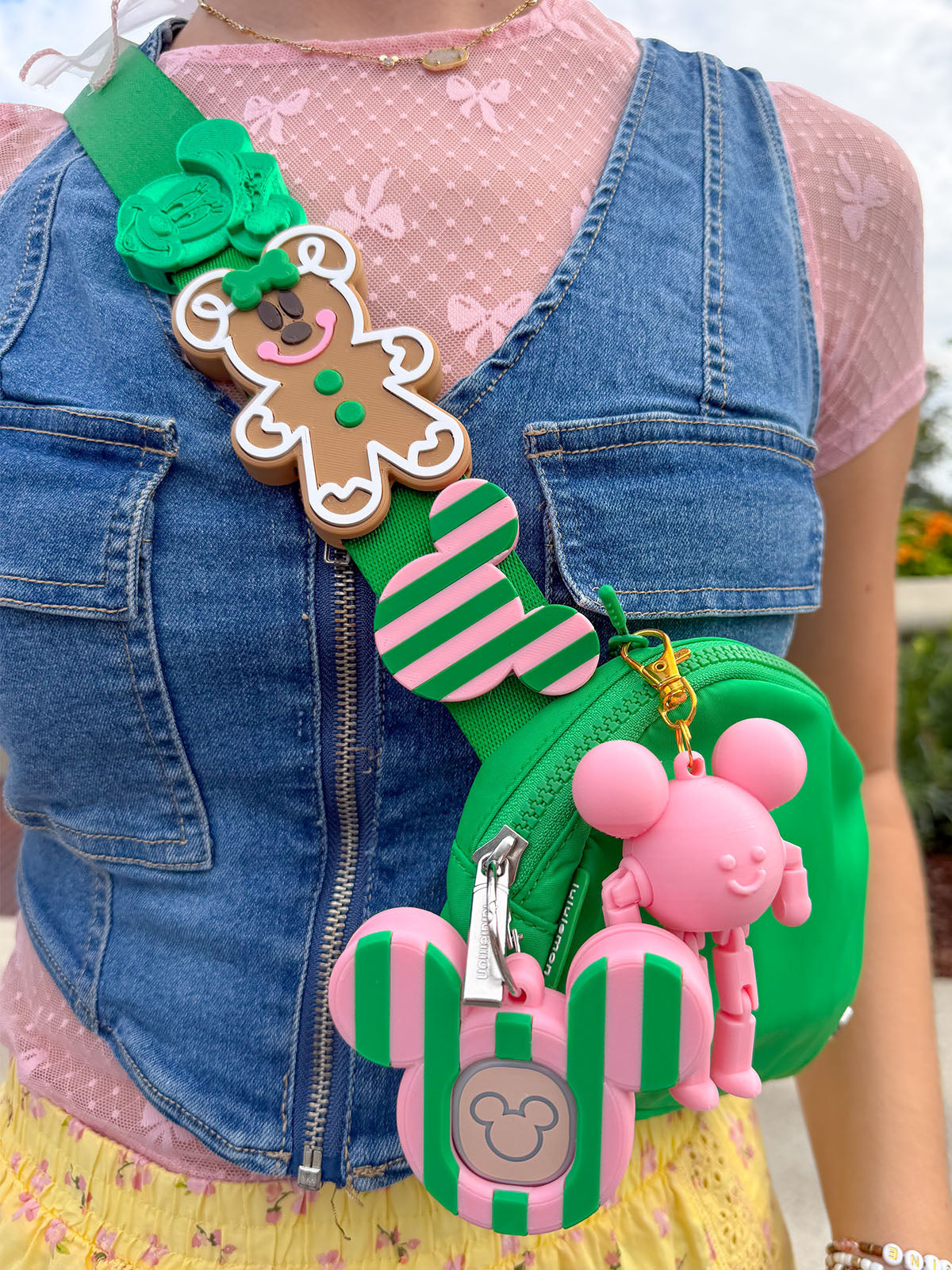 Seasonal Striped Belt and Bag Charm