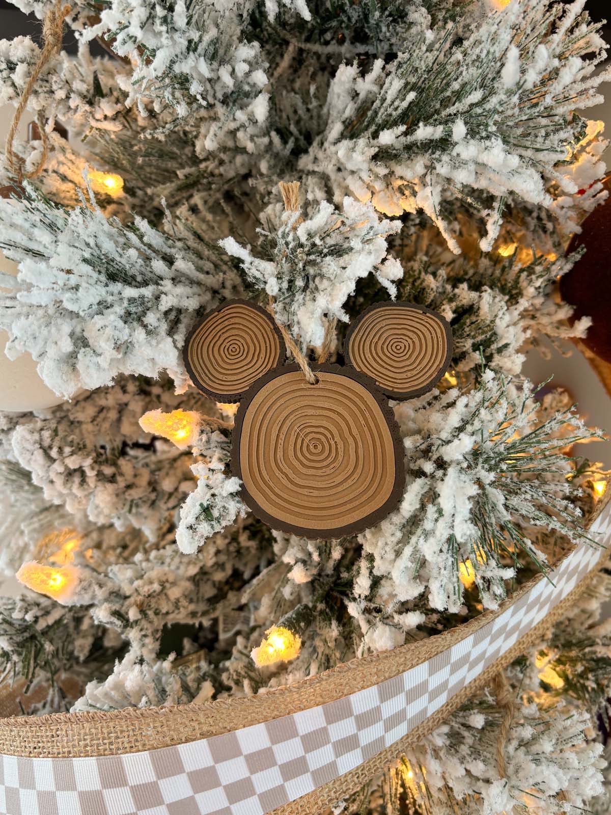 Tree Rings Mouse Head Ornament