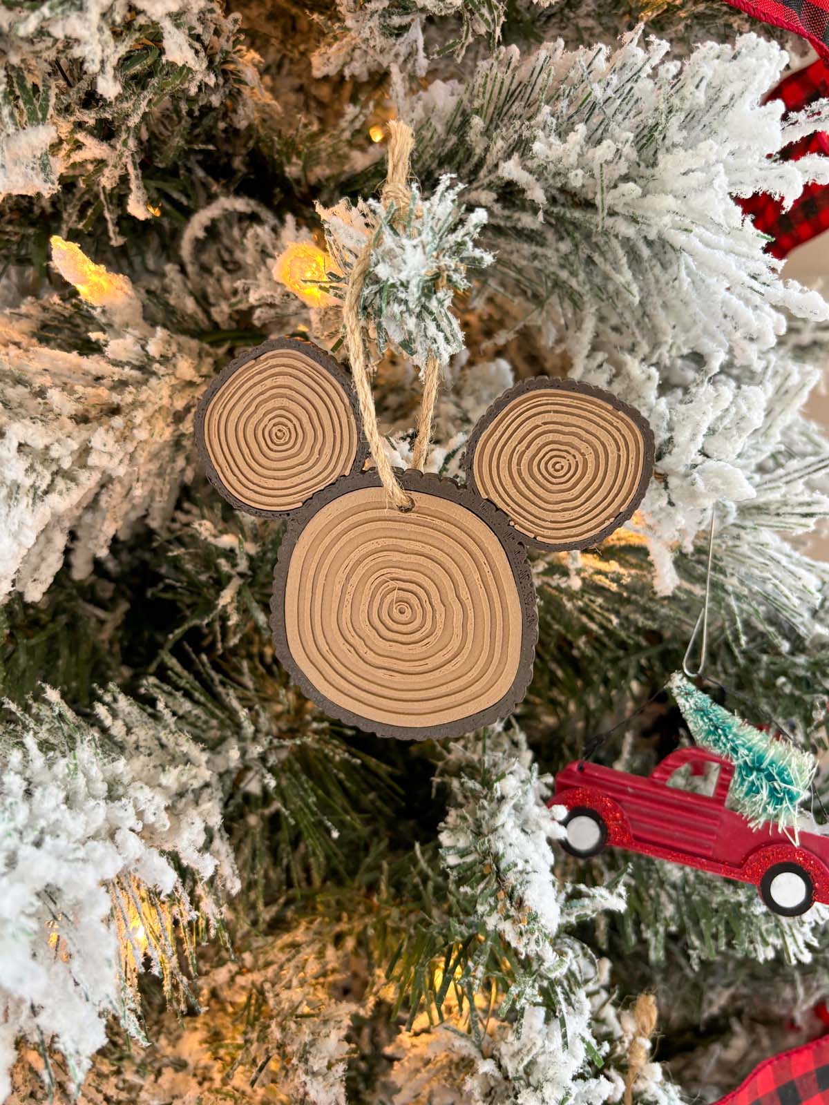 Tree Rings Mouse Head Ornament