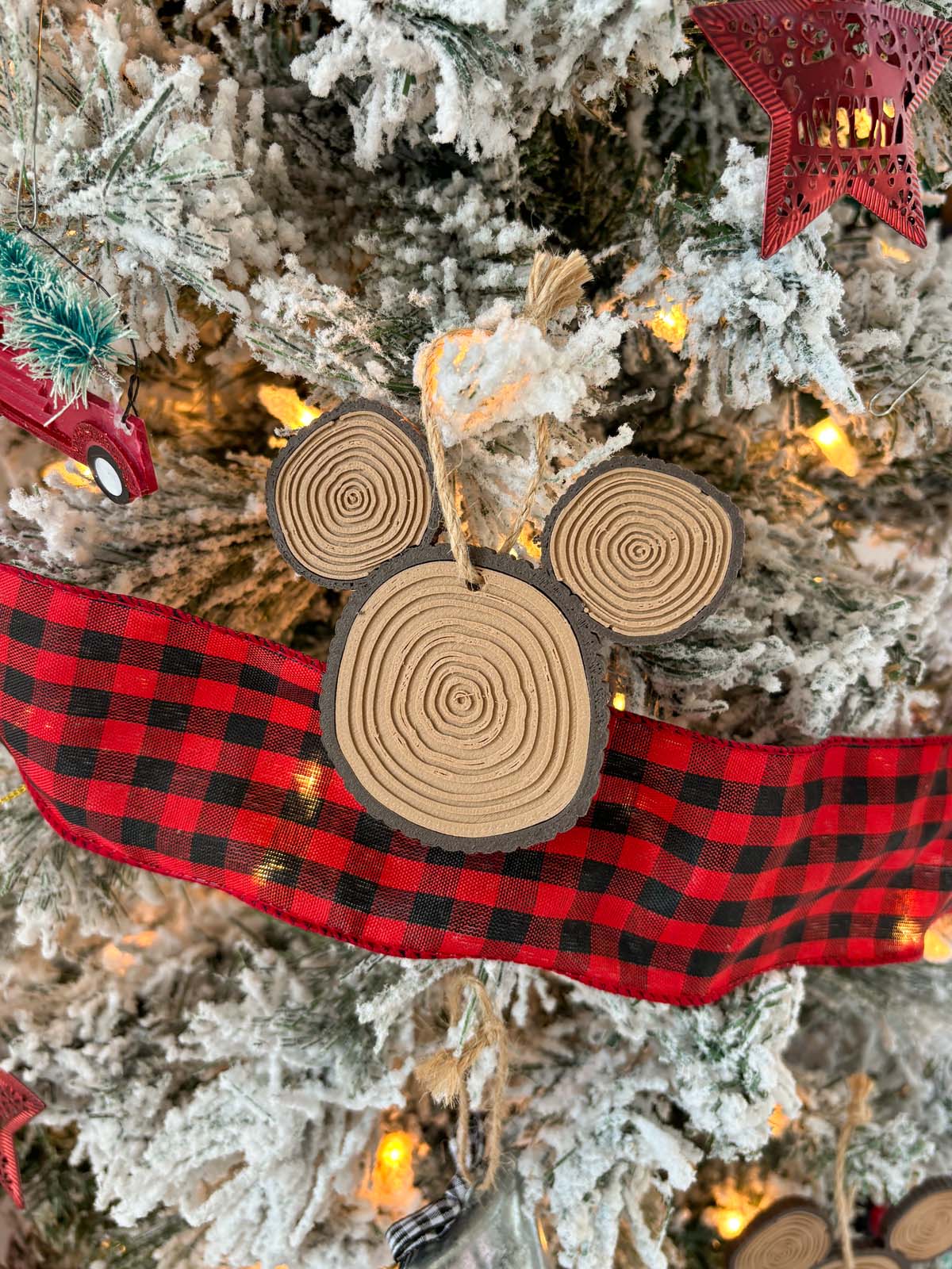 Tree Rings Mouse Head Ornament