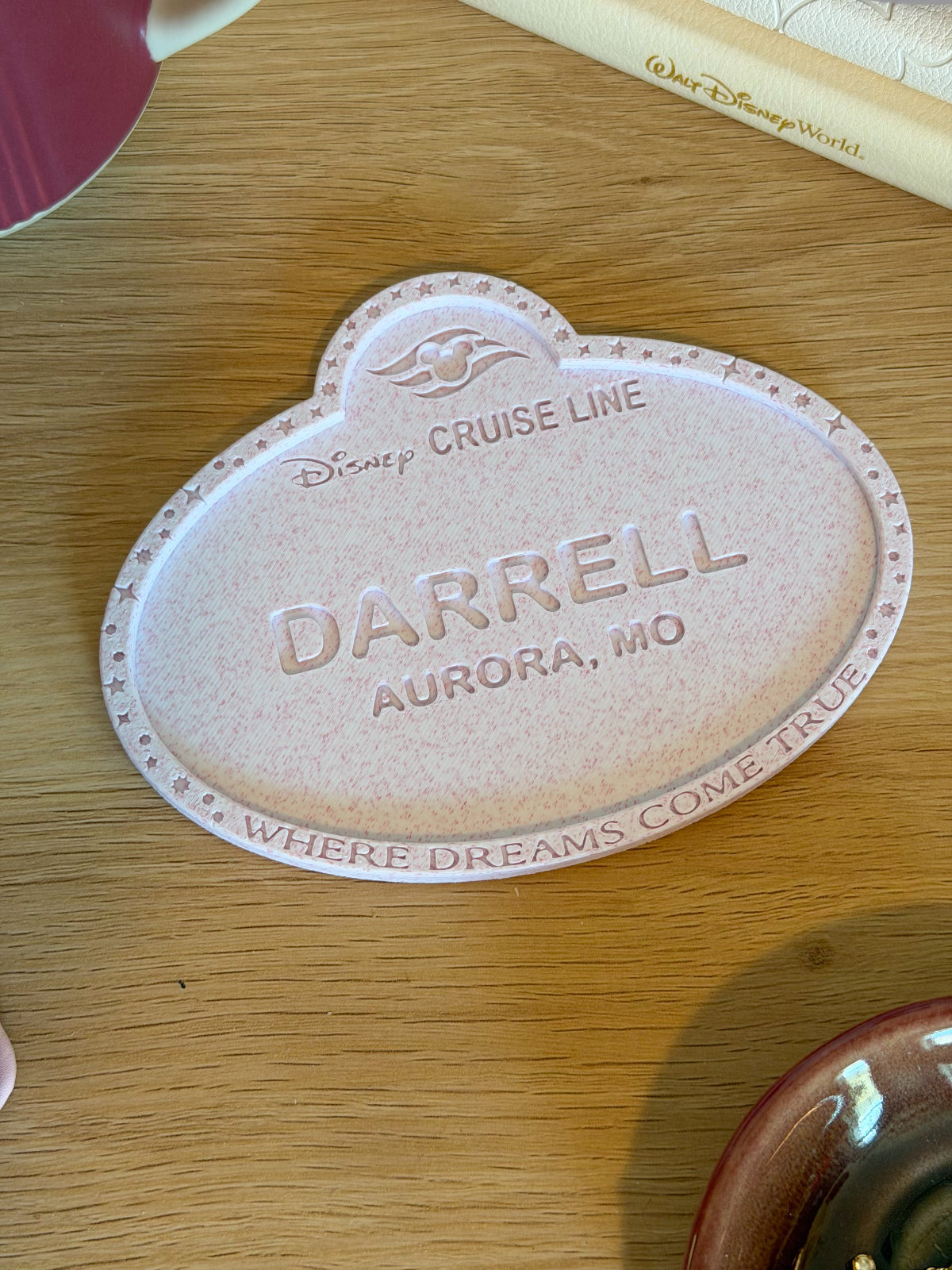 Cast Member Name Tag Drink Coaster - Customizable