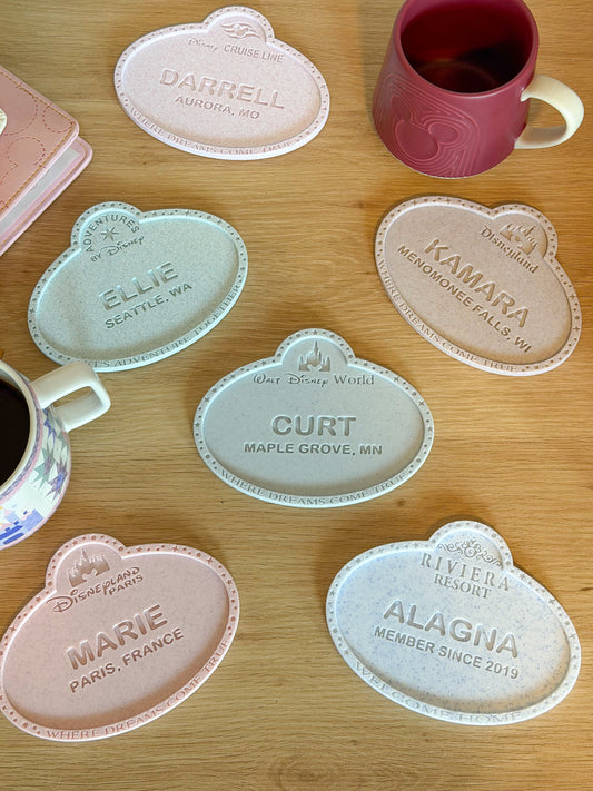 Cast Member Name Tag Drink Coaster - Customizable