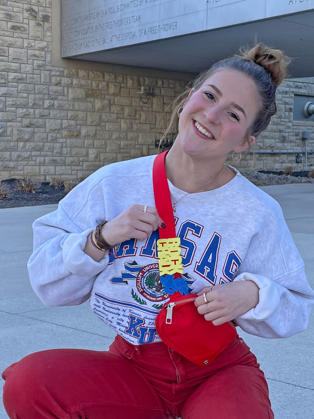 KU Varsity Collection Belt and Bag Charm