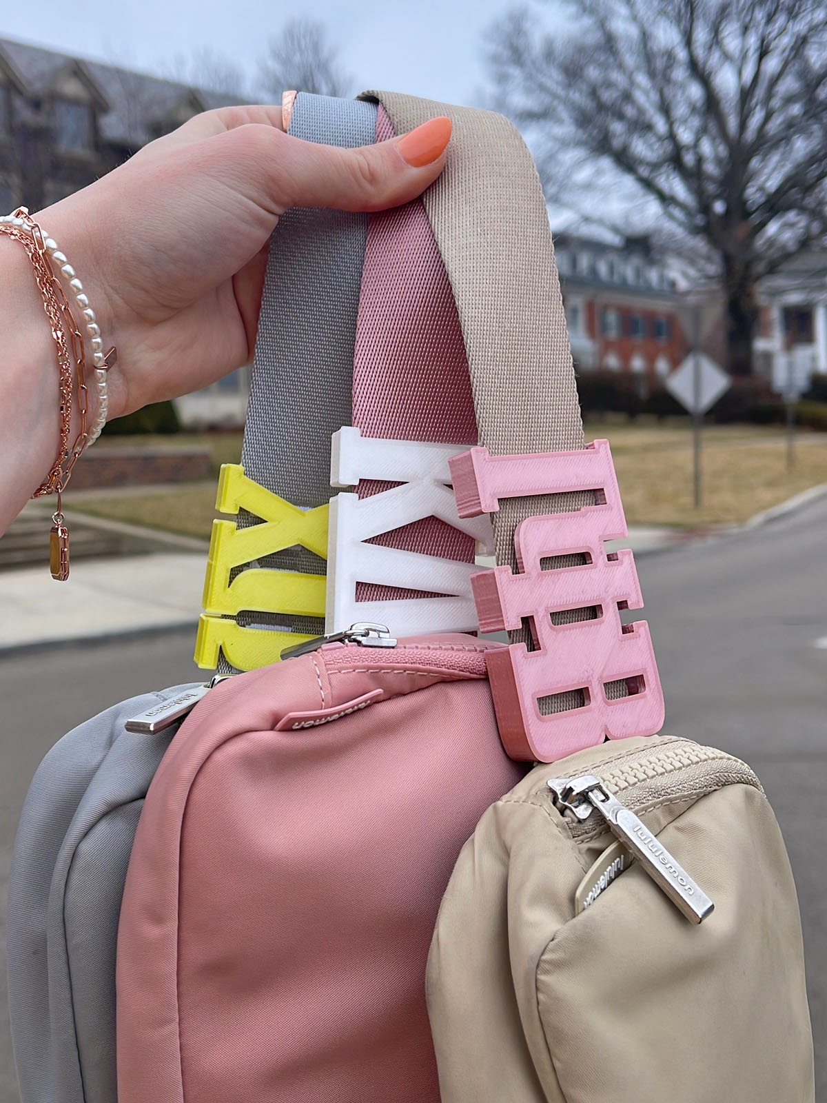 Customizable Greek Letters Collection Belt and Bag Charm