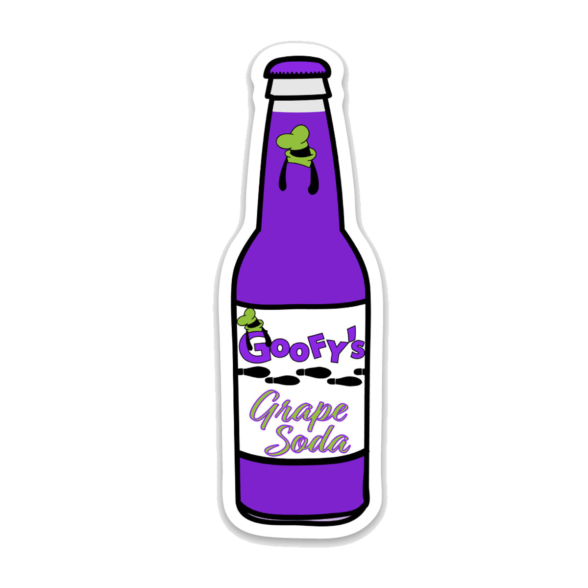 Goofy Grape Soda Bottle Decal