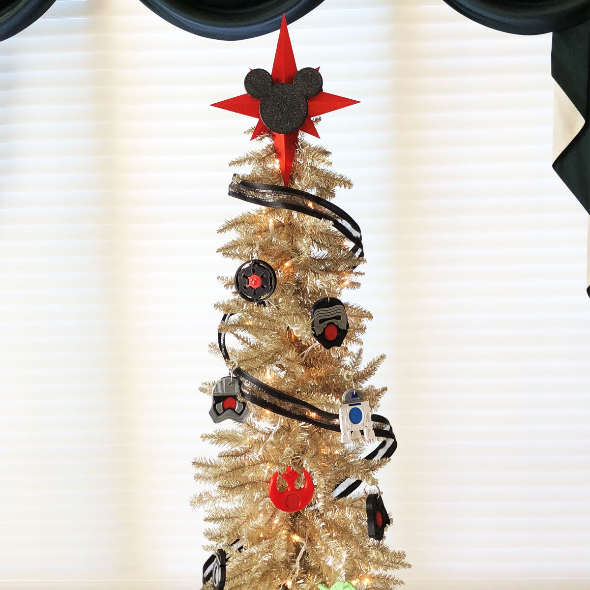 Custom Color Christmas Tree Topper - Star with Icon