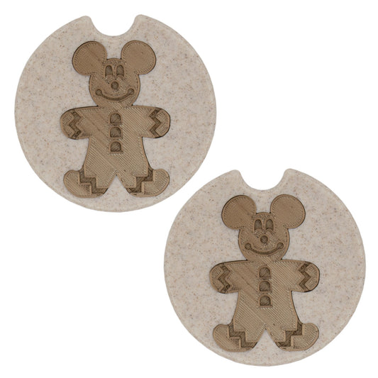 Gingerbread Mouse Car Coasters - Set of 2