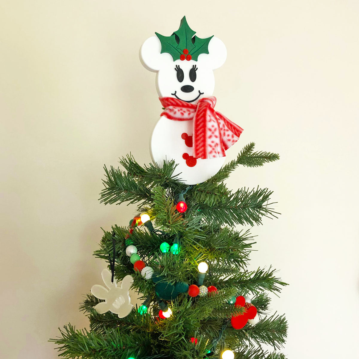 Girl Snow Mouse Christmas Tree Topper