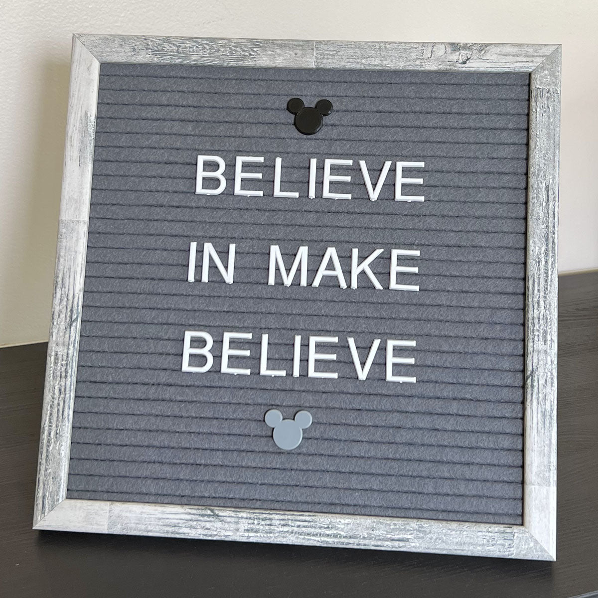 12"x12" Gray Felt Letter Board with Wood Frame - CLEARANCE