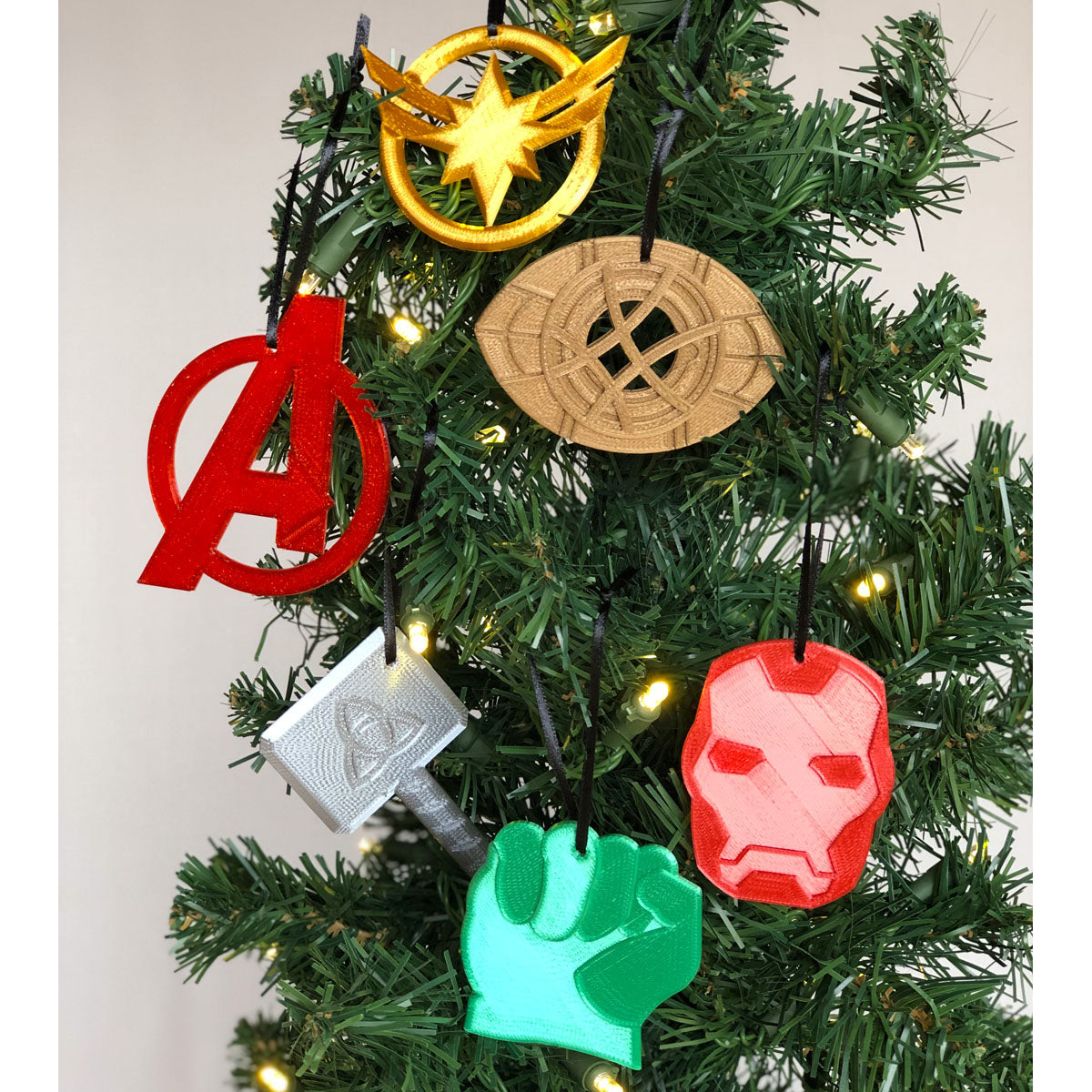Super Hero 2 Christmas Ornament 6 Piece Set